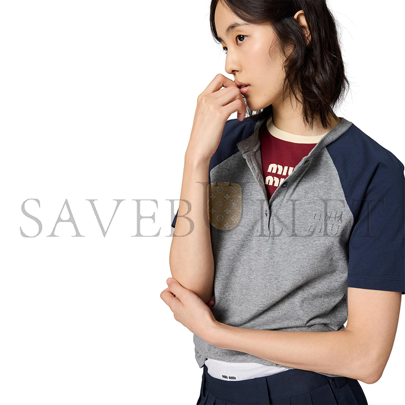 M1v M1v cotton plain knit henley sweater mjna18